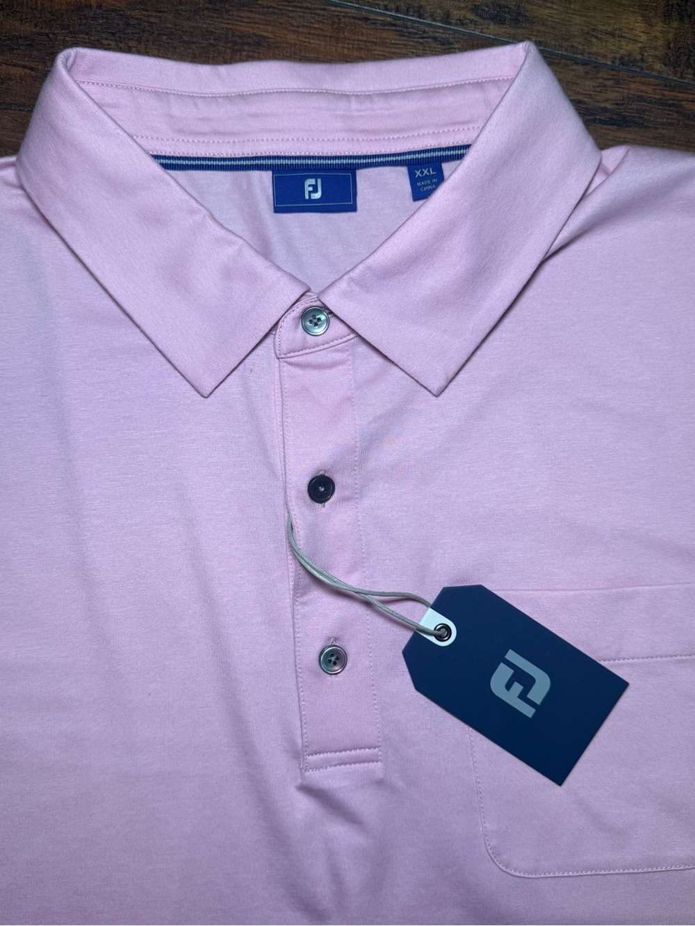 FootJoy Men Golf Polo Shirt Short Sleeve Pima Cotton Chest Pocket XXL Lilac